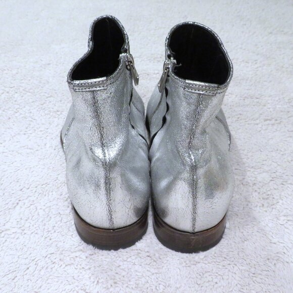 Tom Ford Edgar Silver Metallic Leather Side Zip Ankle Boots 9 T main image 7